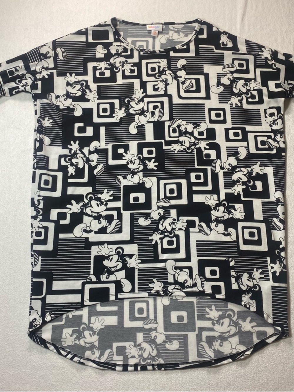 LuLaRoe Black & White Mickey Gracie Shirt